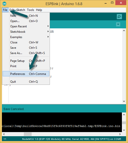 เริ่มต้นพัฒนาเฟิร์มแวร์ EPS8266 ด้วย Arduino IDE